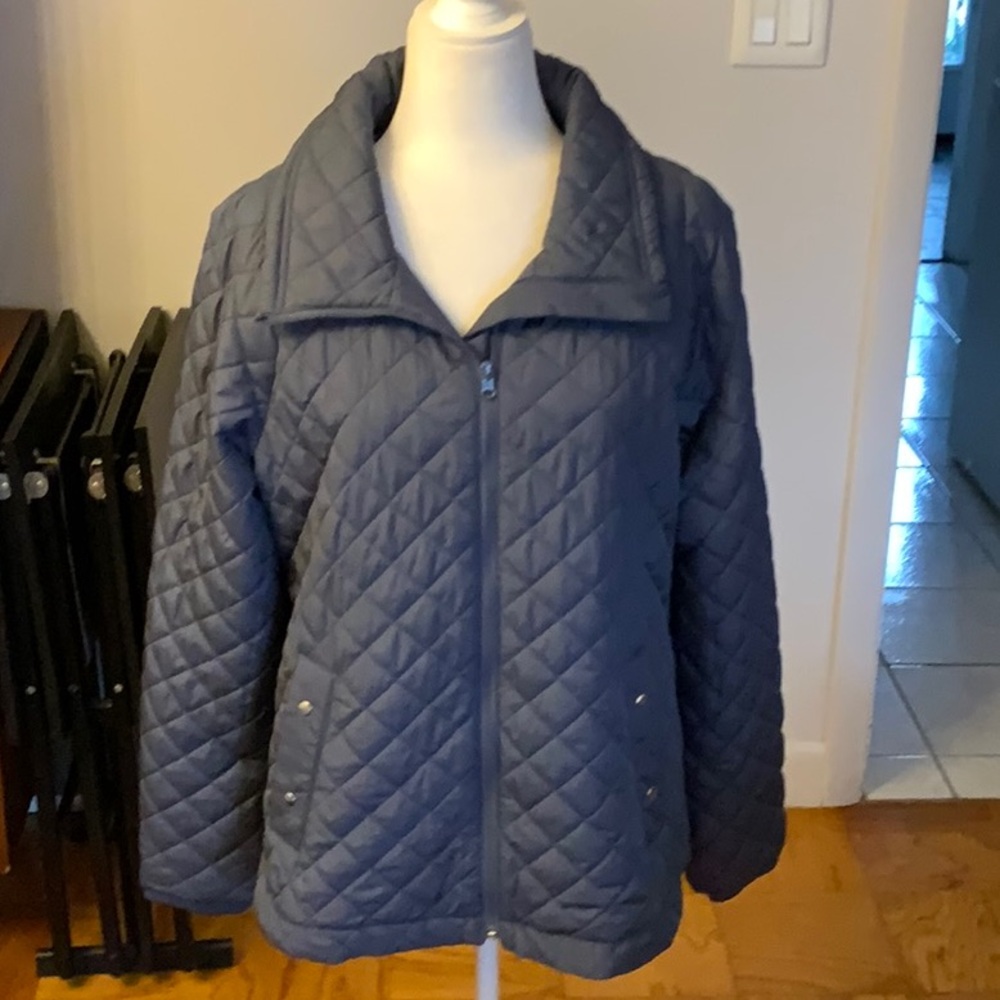 Talbots Quilted Jacket in Slate Blue
